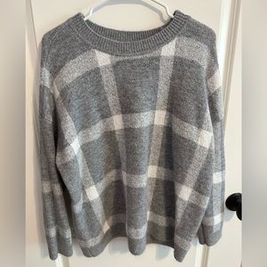 Women’s Grey Plaid Anne Klein XL Sweater